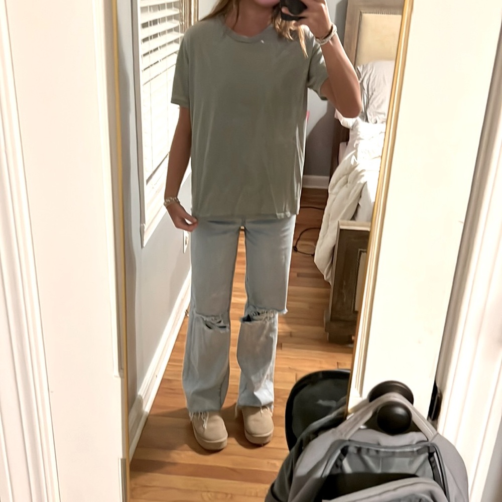 Plain green T-shirt